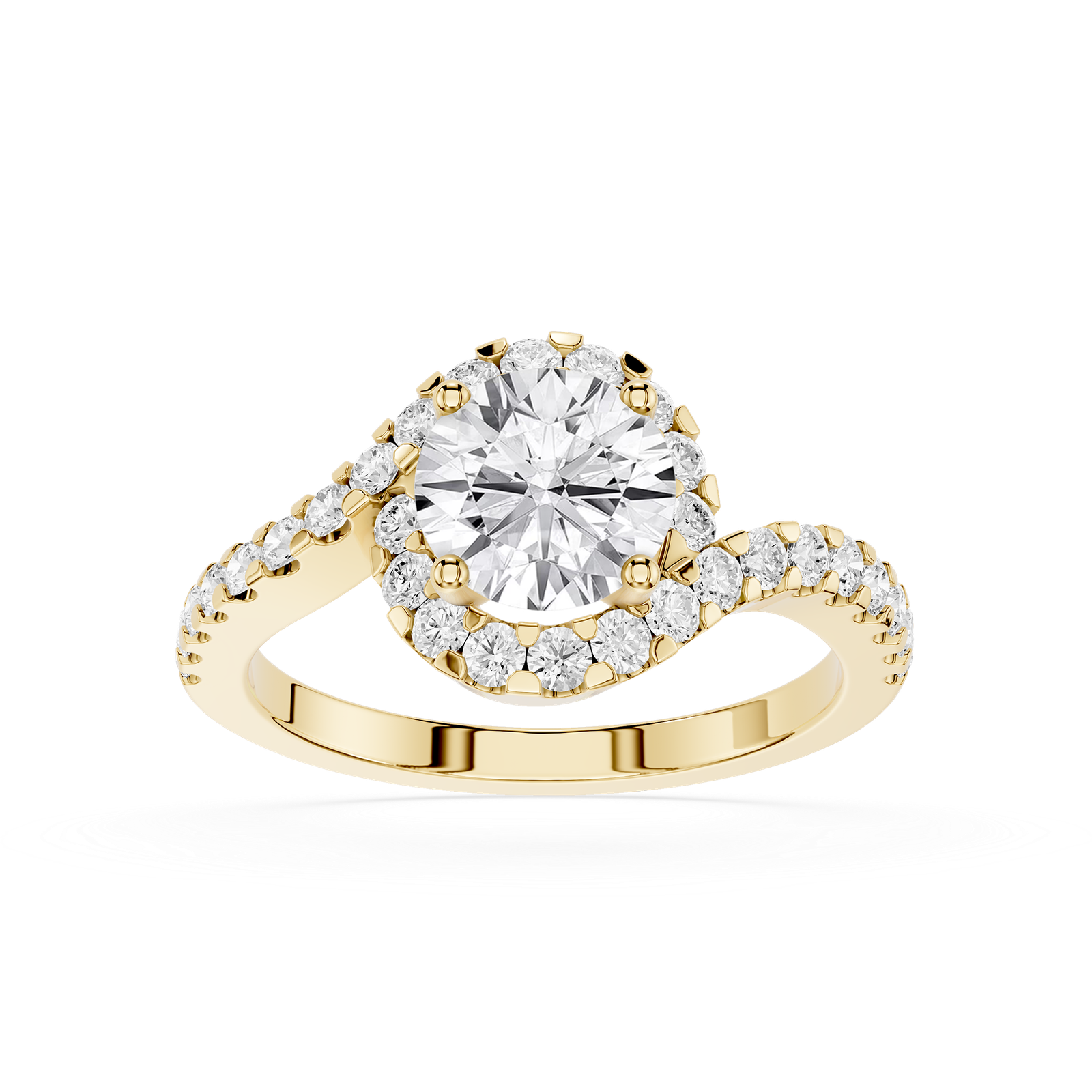 Round Cut Diamond Halo Engagement Ring