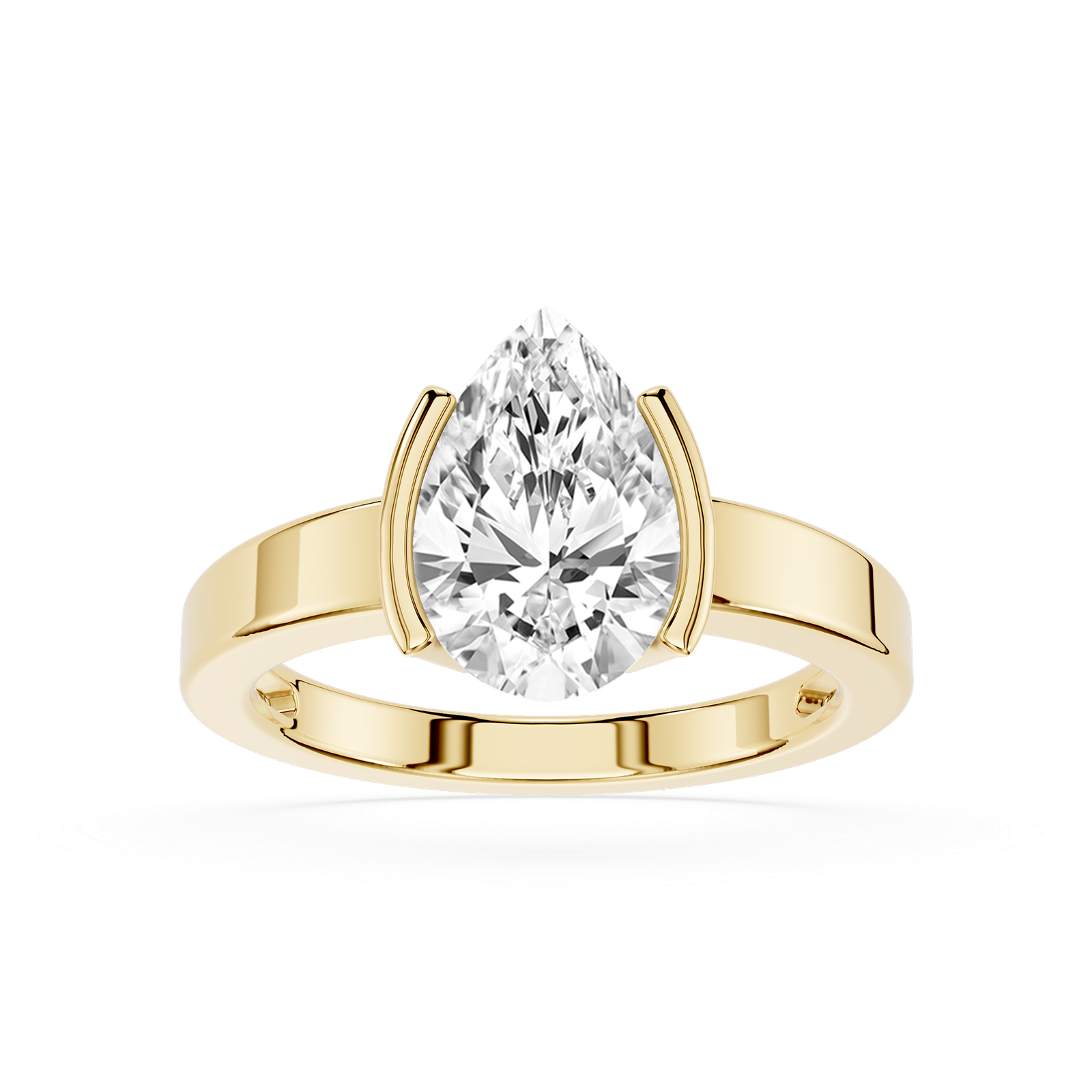 Pear Cut Diamond Two Prong Engagement Ring