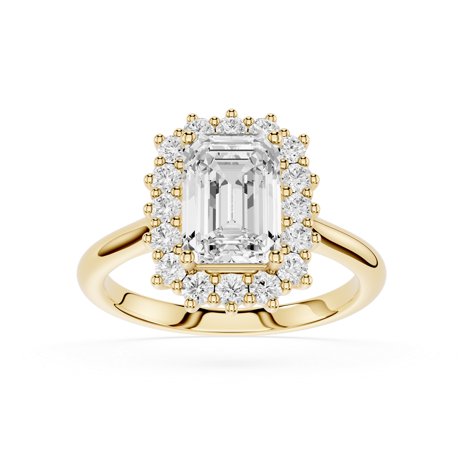 Emerald Cut Diamond Classic Halo Proposal Ring