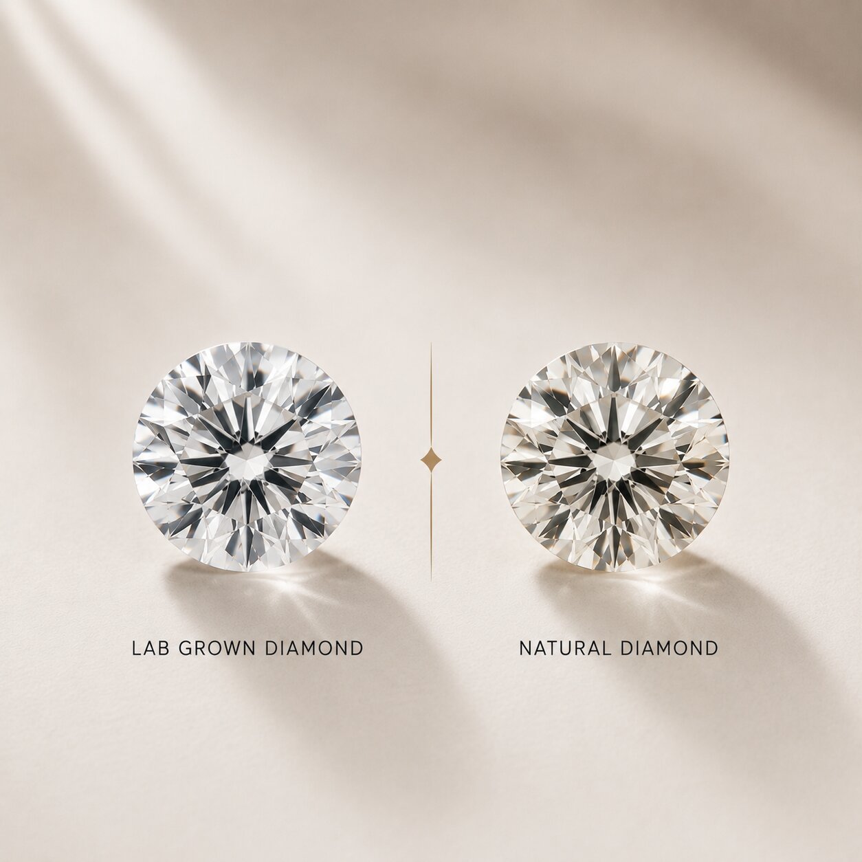 Lab-grown and natural certified diamonds