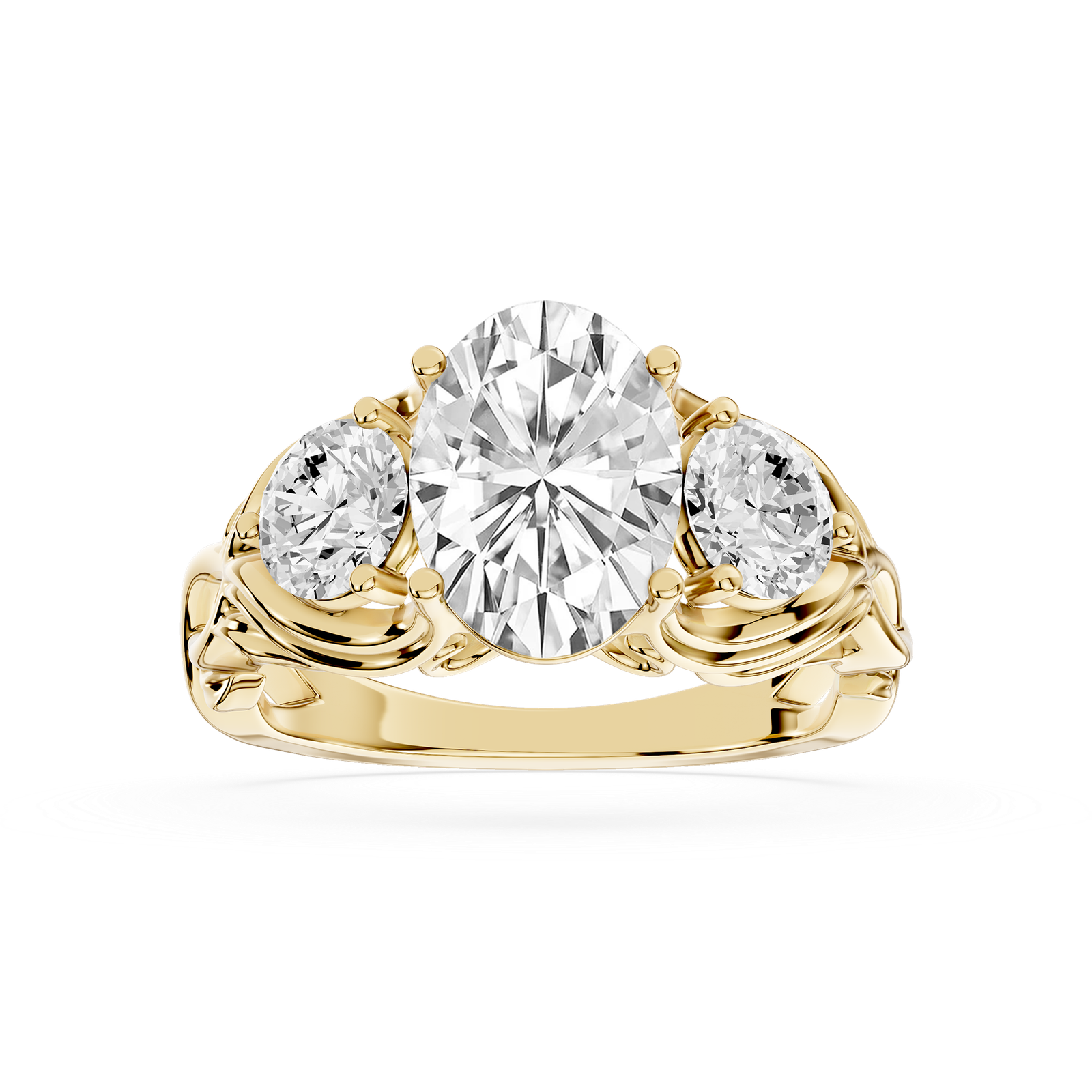 Oval Cut Three Stone Diamond Engagement Ring