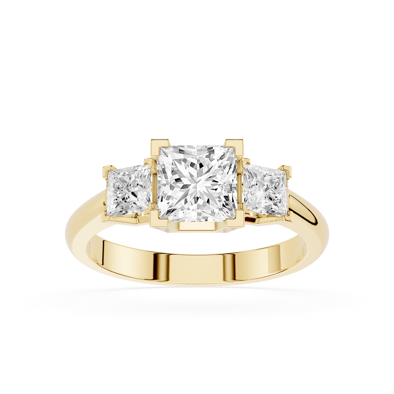 Princess Cut Three Stone Diamond Engagement Ring